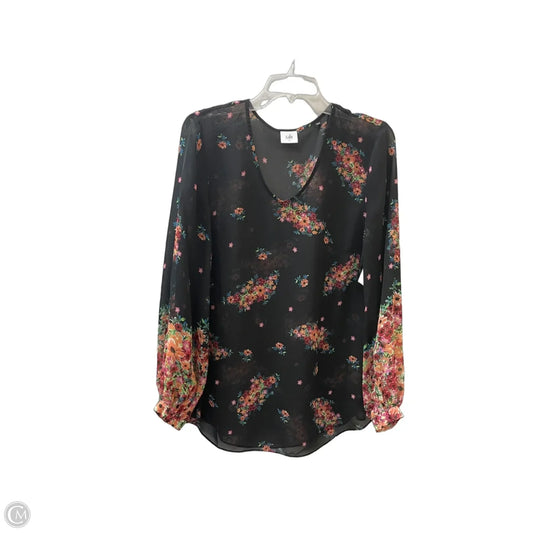 Blouse Long Sleeve By Cabi In Floral Print, Size: M