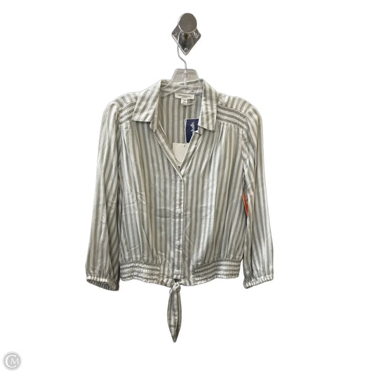 Top Long Sleeve By Beachlunchlounge In Green & White, Size: Xs