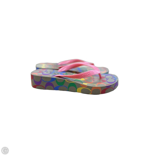 Sandals Designer By Coach In Multi-colored, Size: 8
