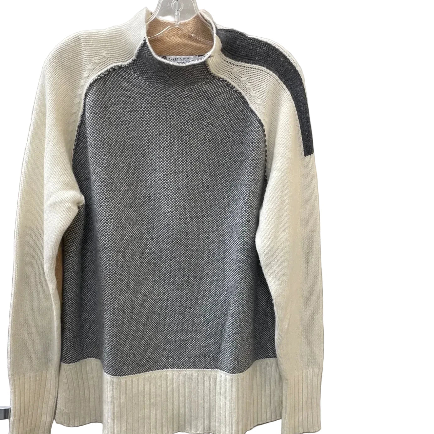 Sweater By Zaket And Plover In Cream & Grey, Size: M