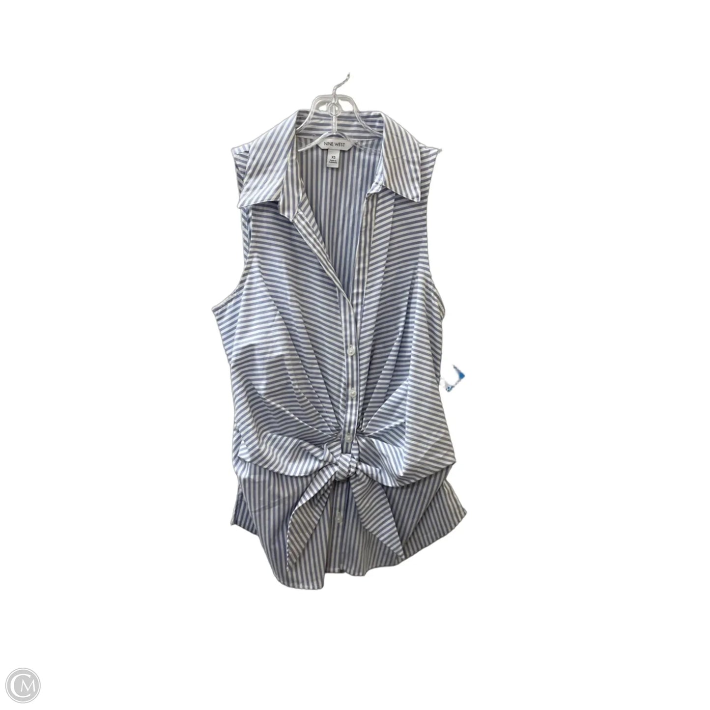 Top Sleeveless By Nine West In Blue & White, Size: Xs