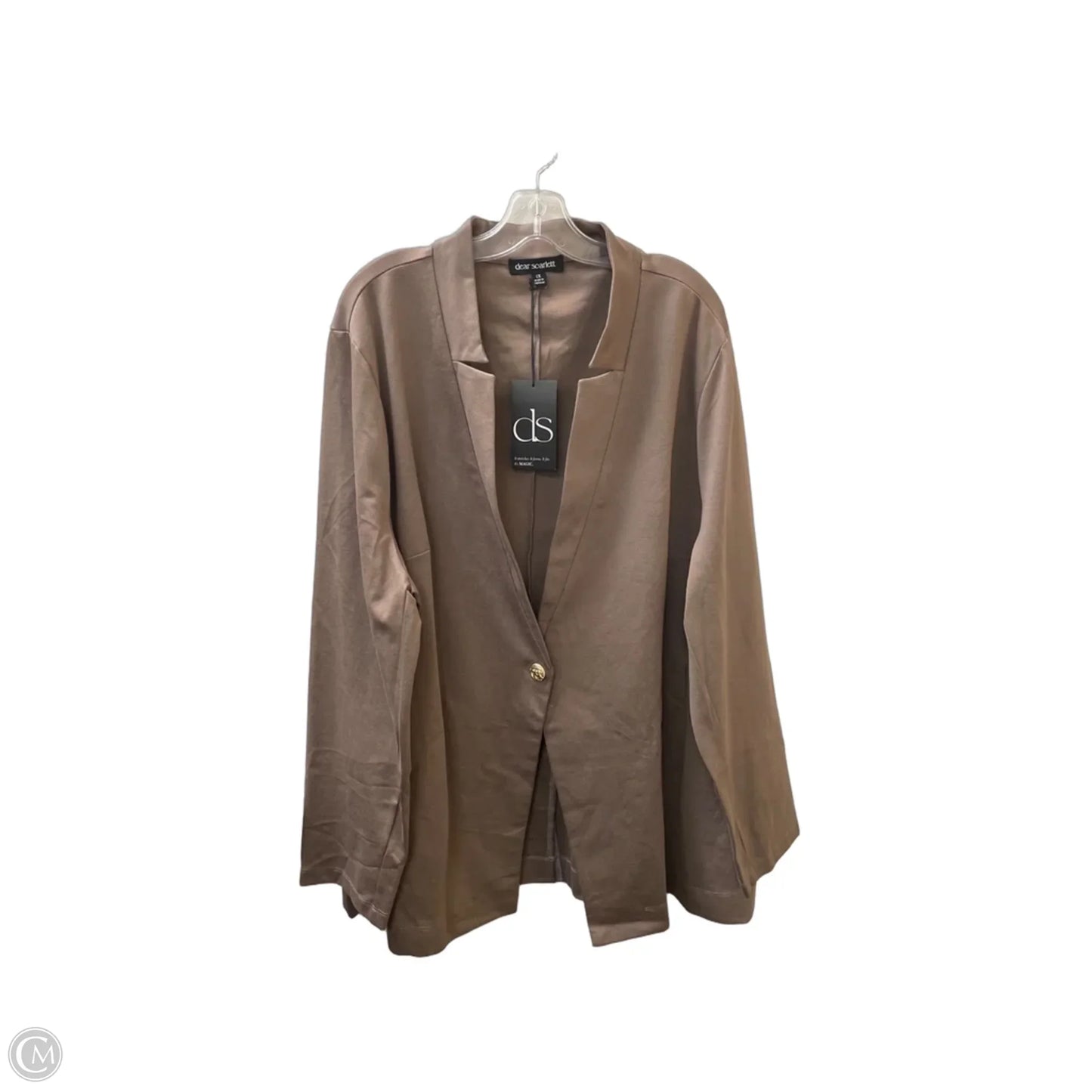 Blazer By Dear Scarlett In Taupe, Size: 1x