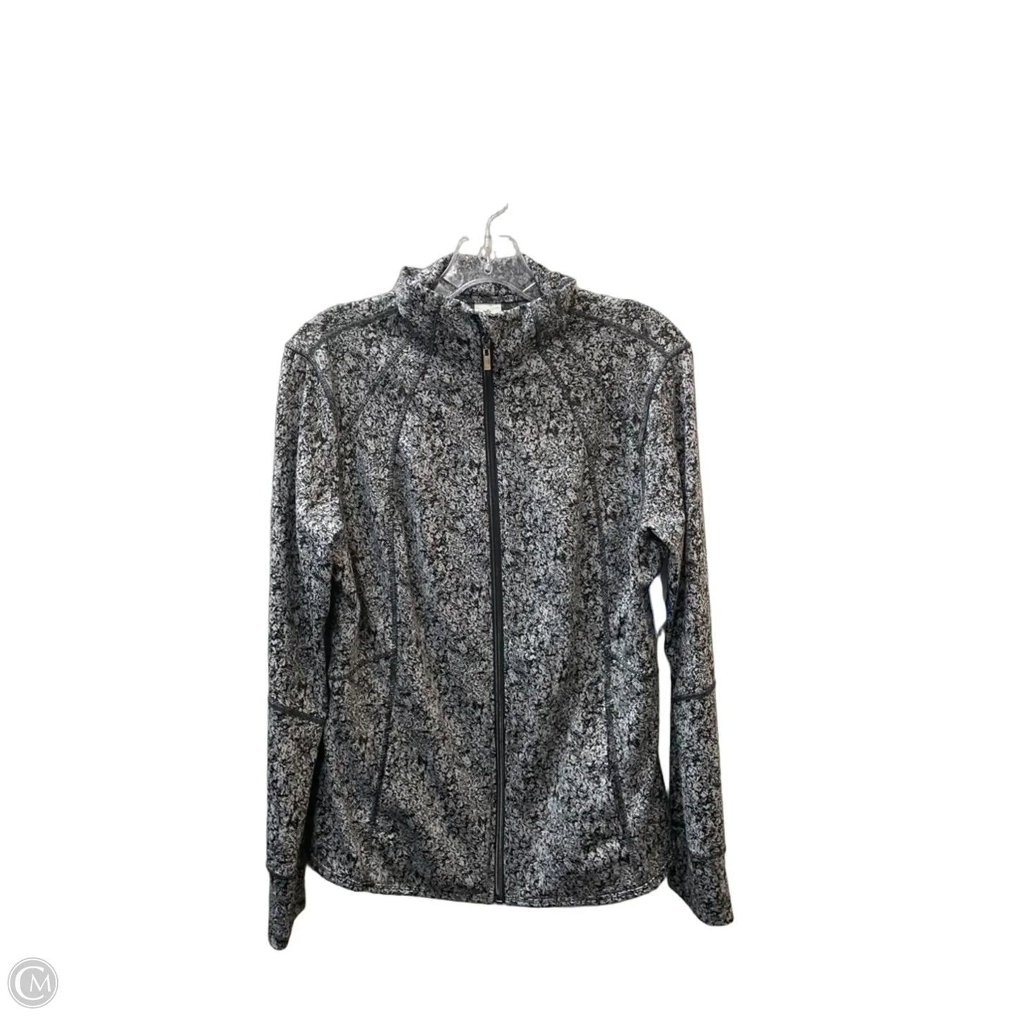 Athletic Jacket By Cme In Black & Grey, Size: L