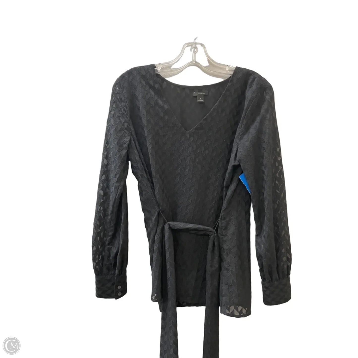 Top Long Sleeve By Ann Taylor In Black, Size: S