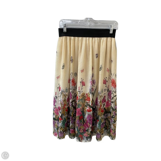 Skirt Midi By Victoria In Floral Print, Size: Xl