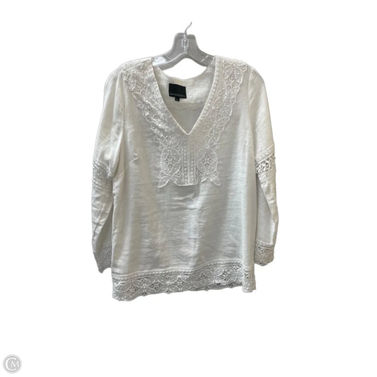 Top Long Sleeve By Cynthia Rowley In White, Size: M