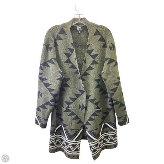 Cardigan Designer By Frye In Black & Green, Size: Xl