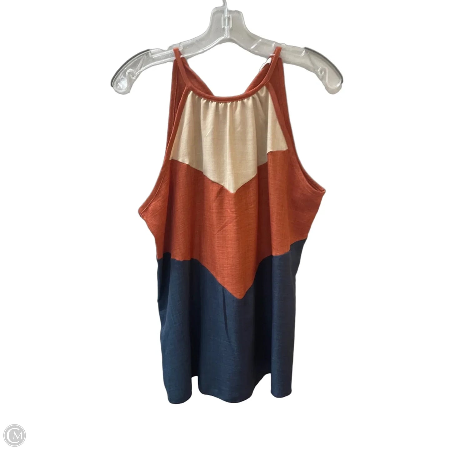 Top Sleeveless By Hailey & Co In Brown & Orange, Size: L