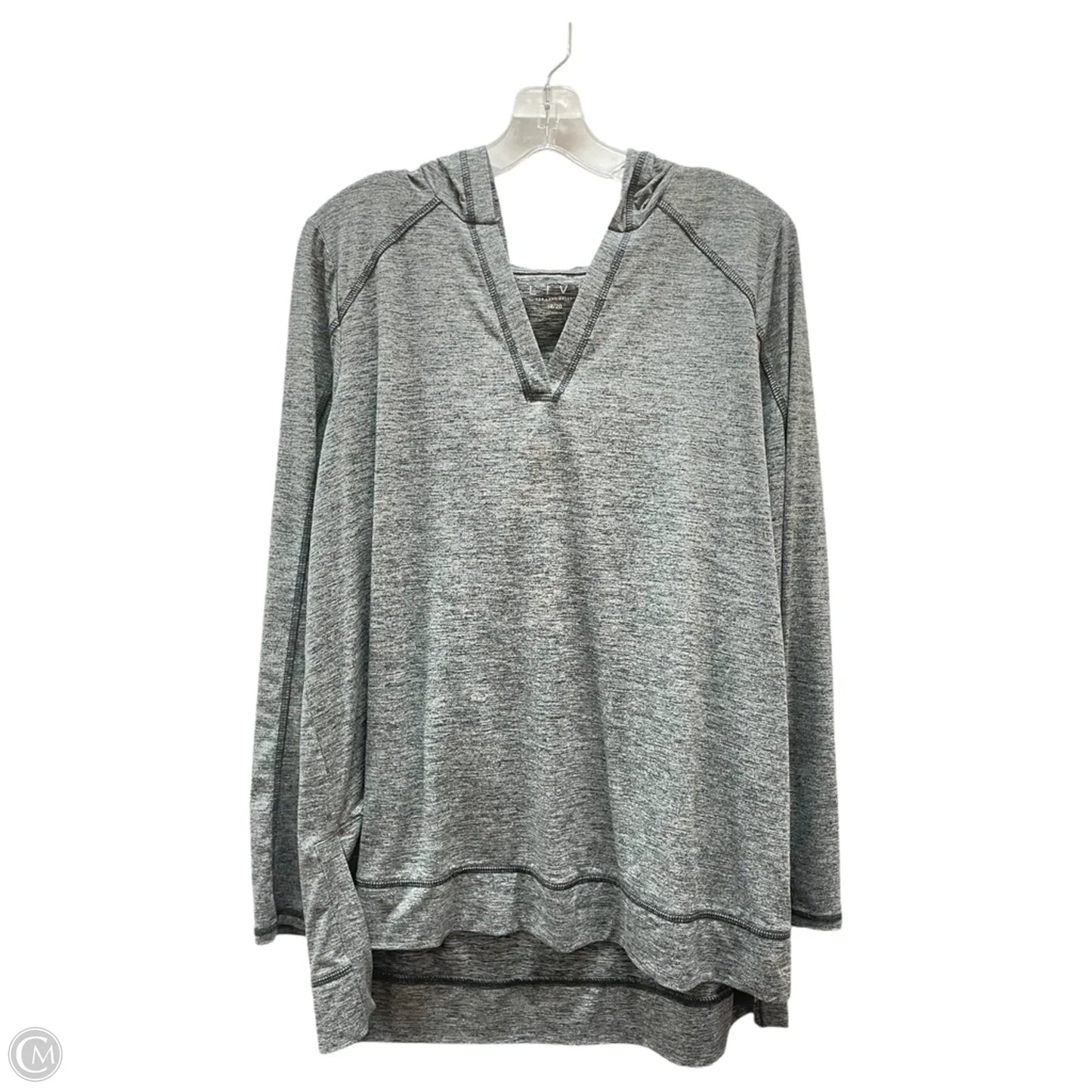 Athletic Sweatshirt Hoodie By Lane Bryant In Grey, Size: 1x