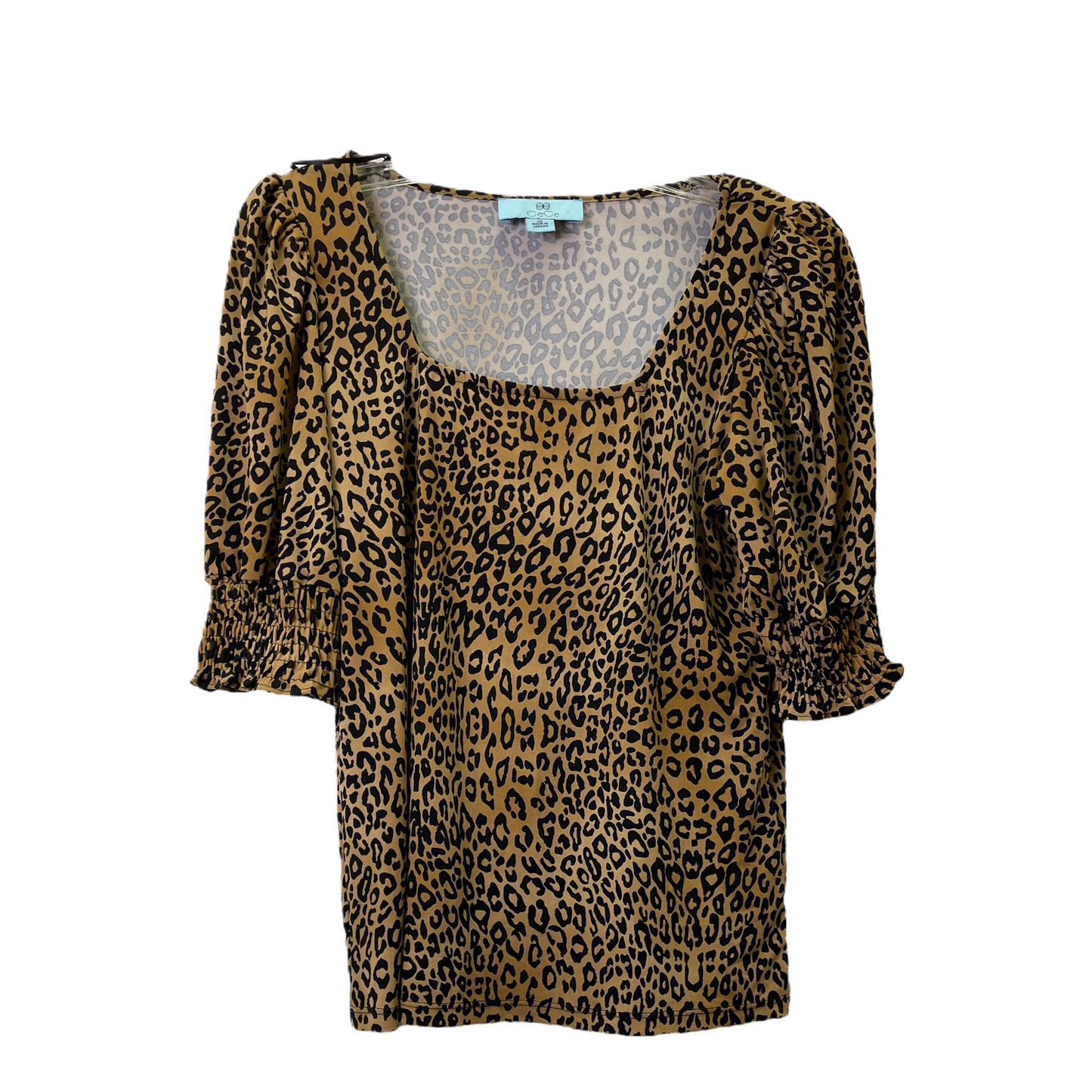 Animal Print Top Short Sleeve By Cece, Size: Xs