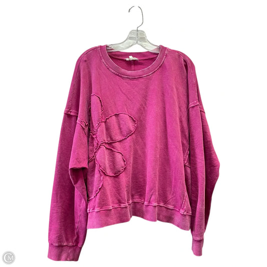 Sweatshirt Crewneck By Easel In Pink, Size: L