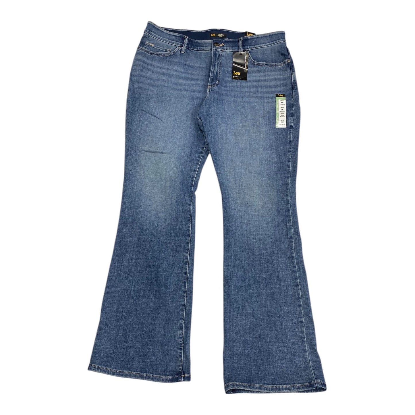 Jeans Boot Cut By Lee In Blue Red & White, Size:18