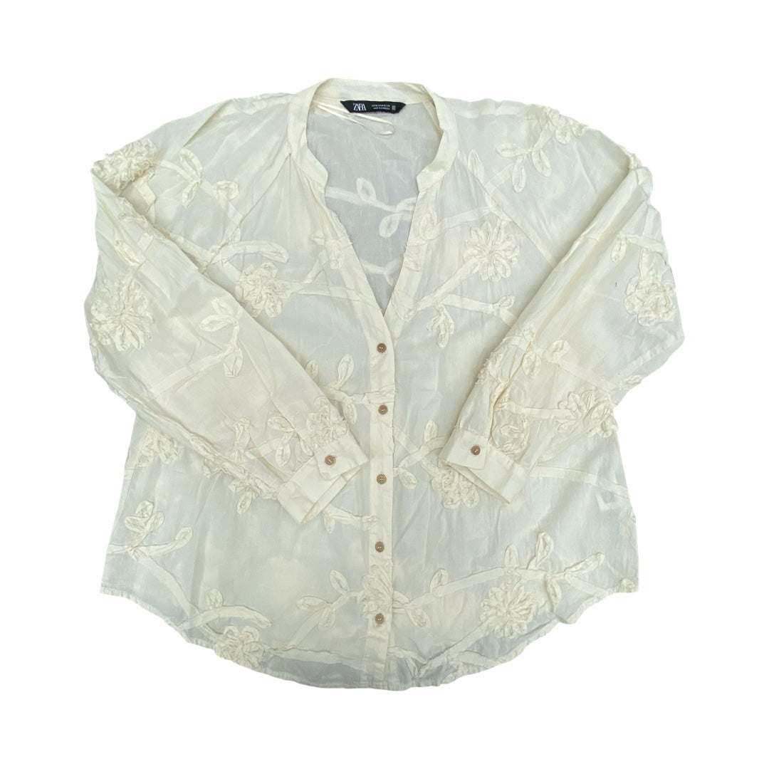 Top Ls By Zara In Cream, Size:M
