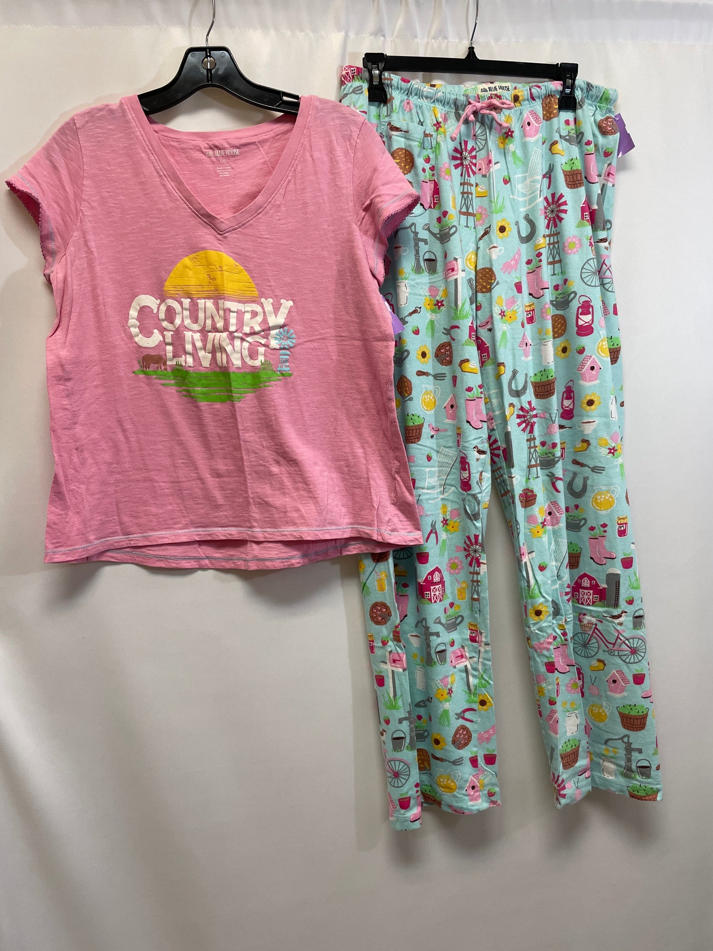 Pink Pajamas 2pc Clothes Mentor, Size L