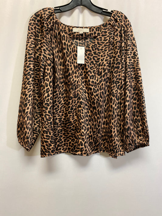 Animal Print Top Long Sleeve Loft, Size M