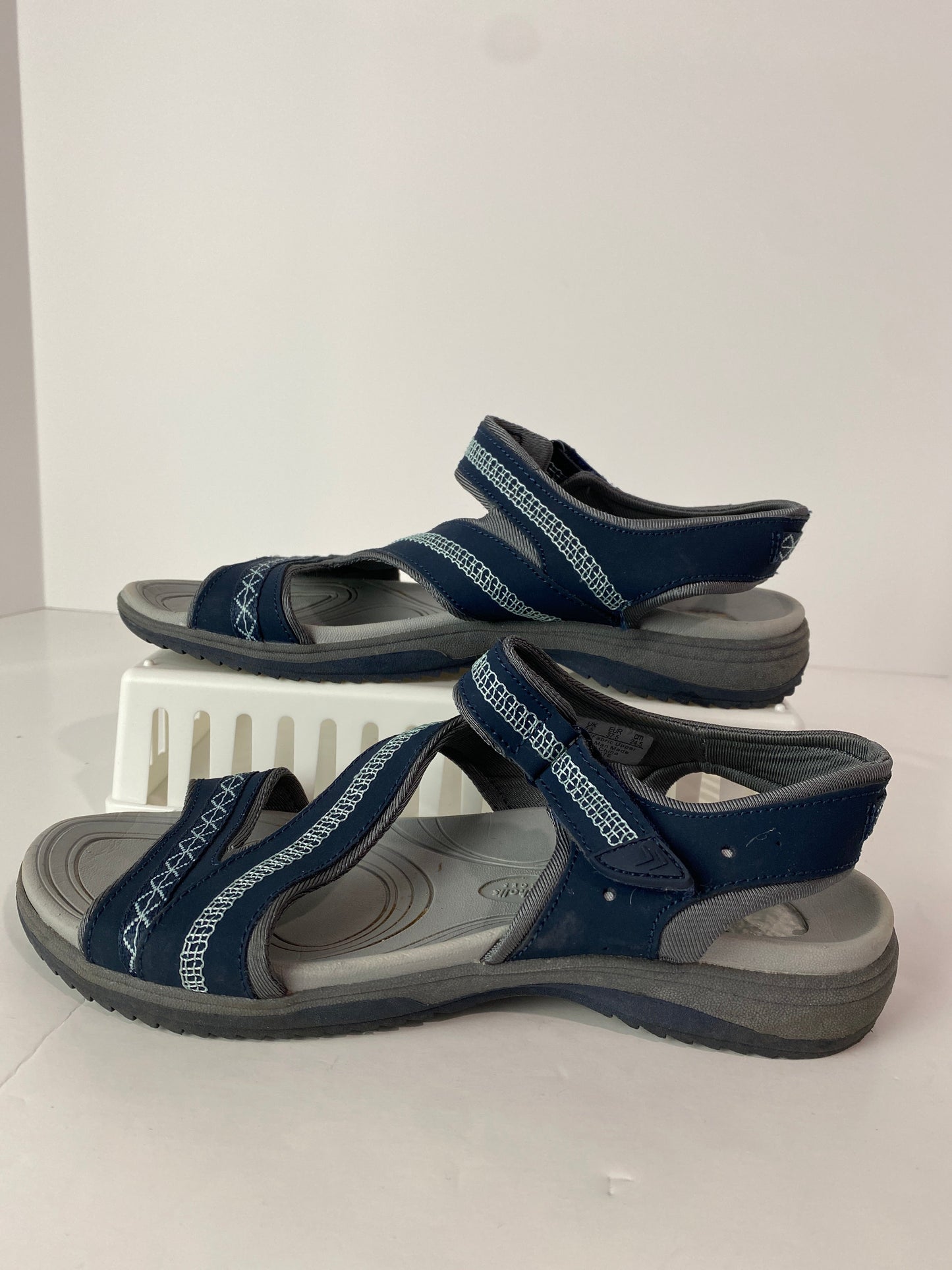 Navy Sandals Flats Dr Scholls, Size 7.5