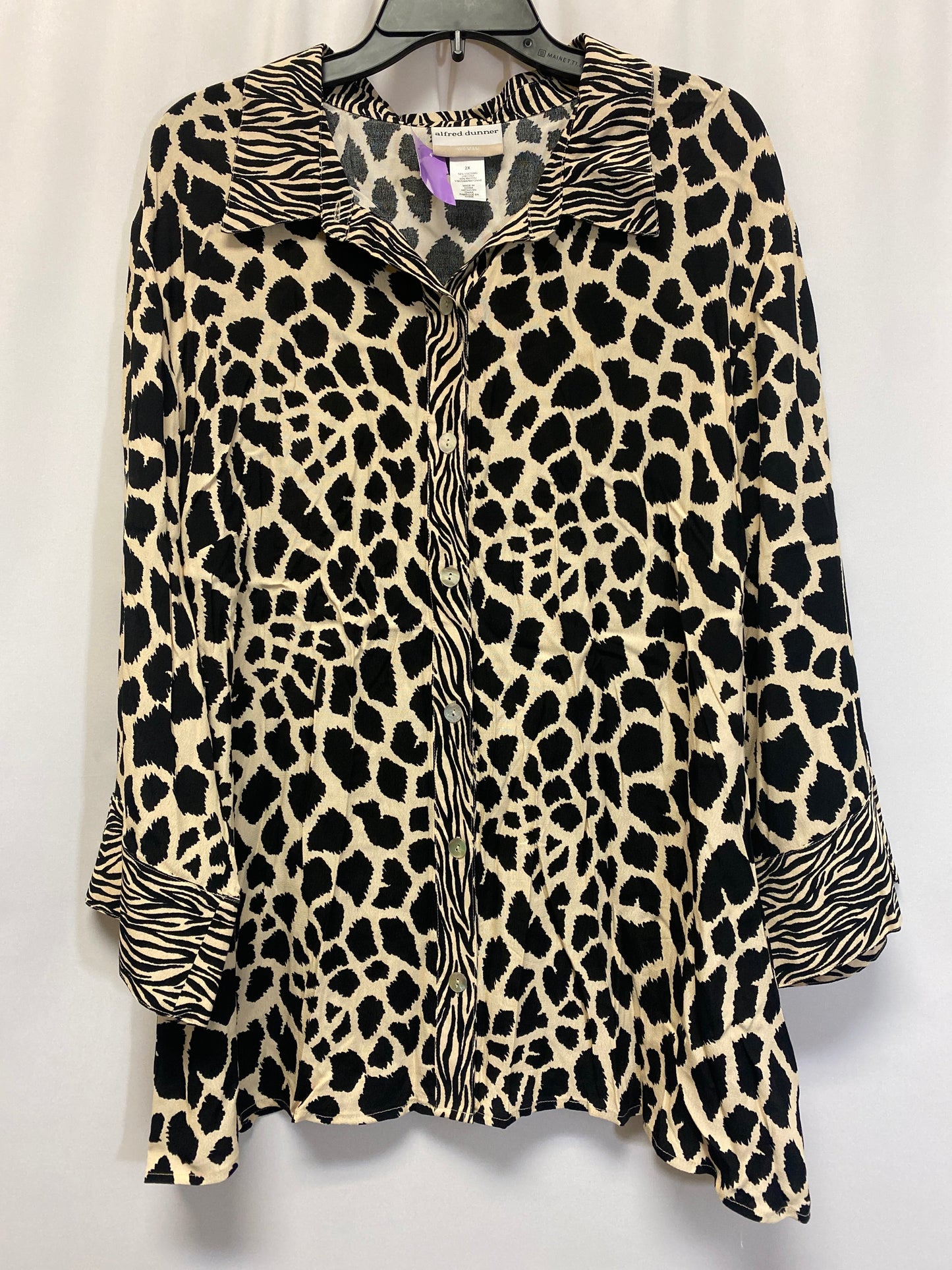 Animal Print Top Long Sleeve Alfred Dunner, Size 2x