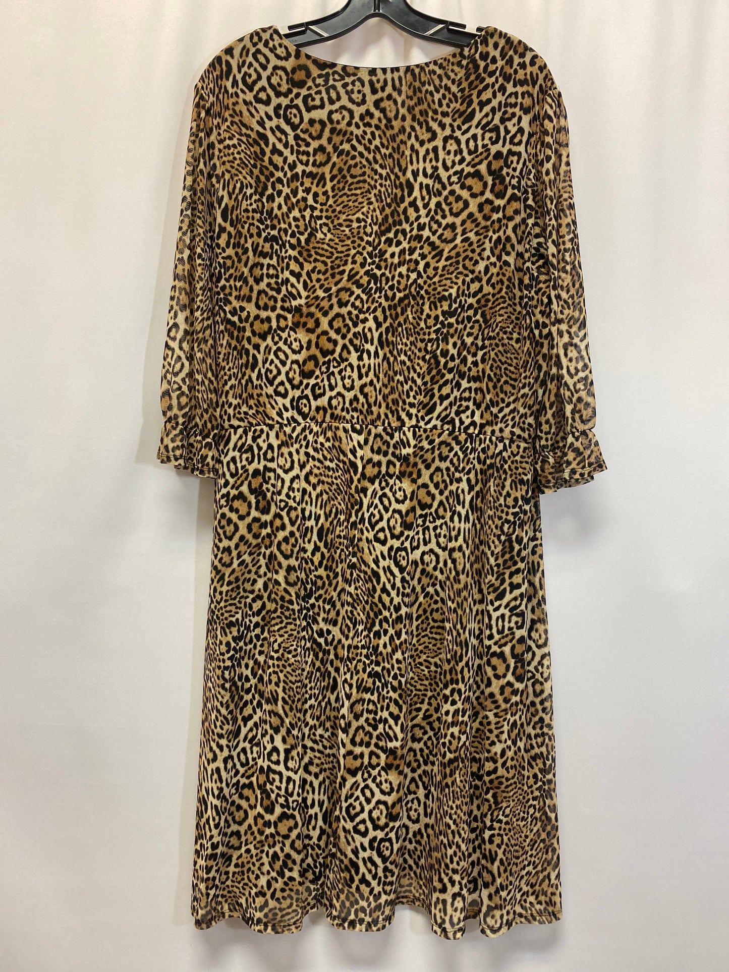 Animal Print Dress Casual Midi Clothes Mentor, Size 2x