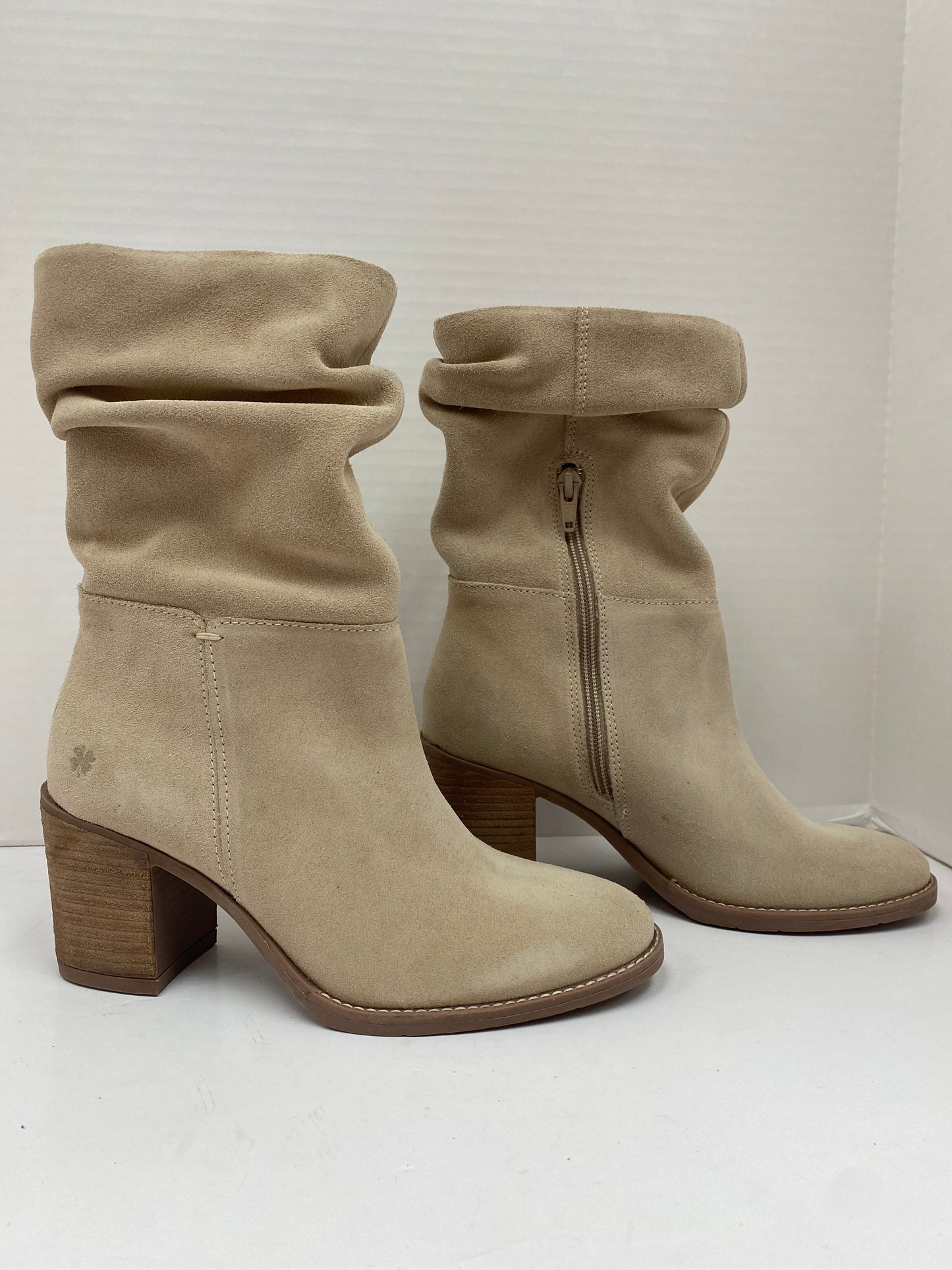 Cream Boots Mid-calf Heels Lucky Brand, Size 6