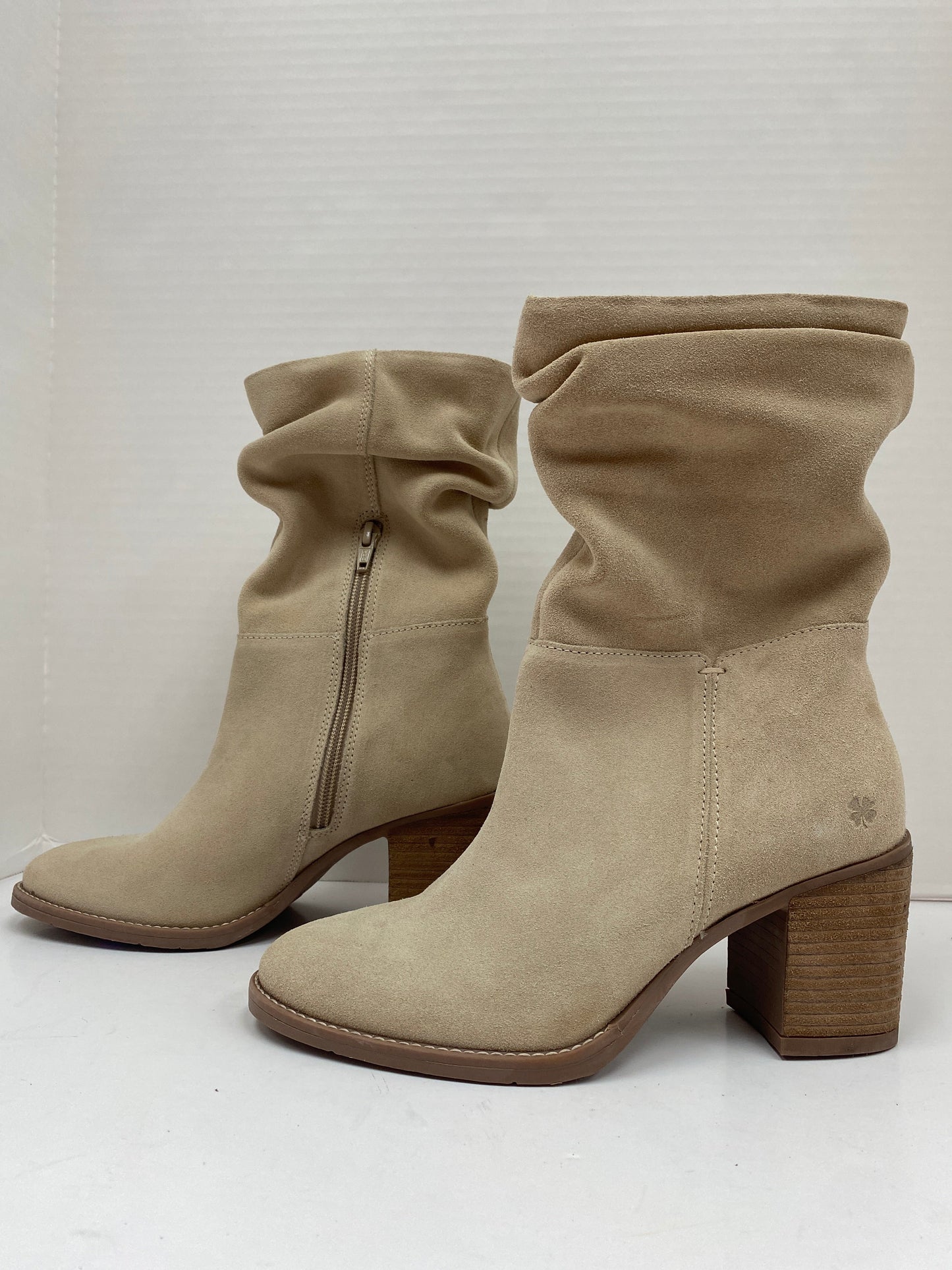 Cream Boots Mid-calf Heels Lucky Brand, Size 6