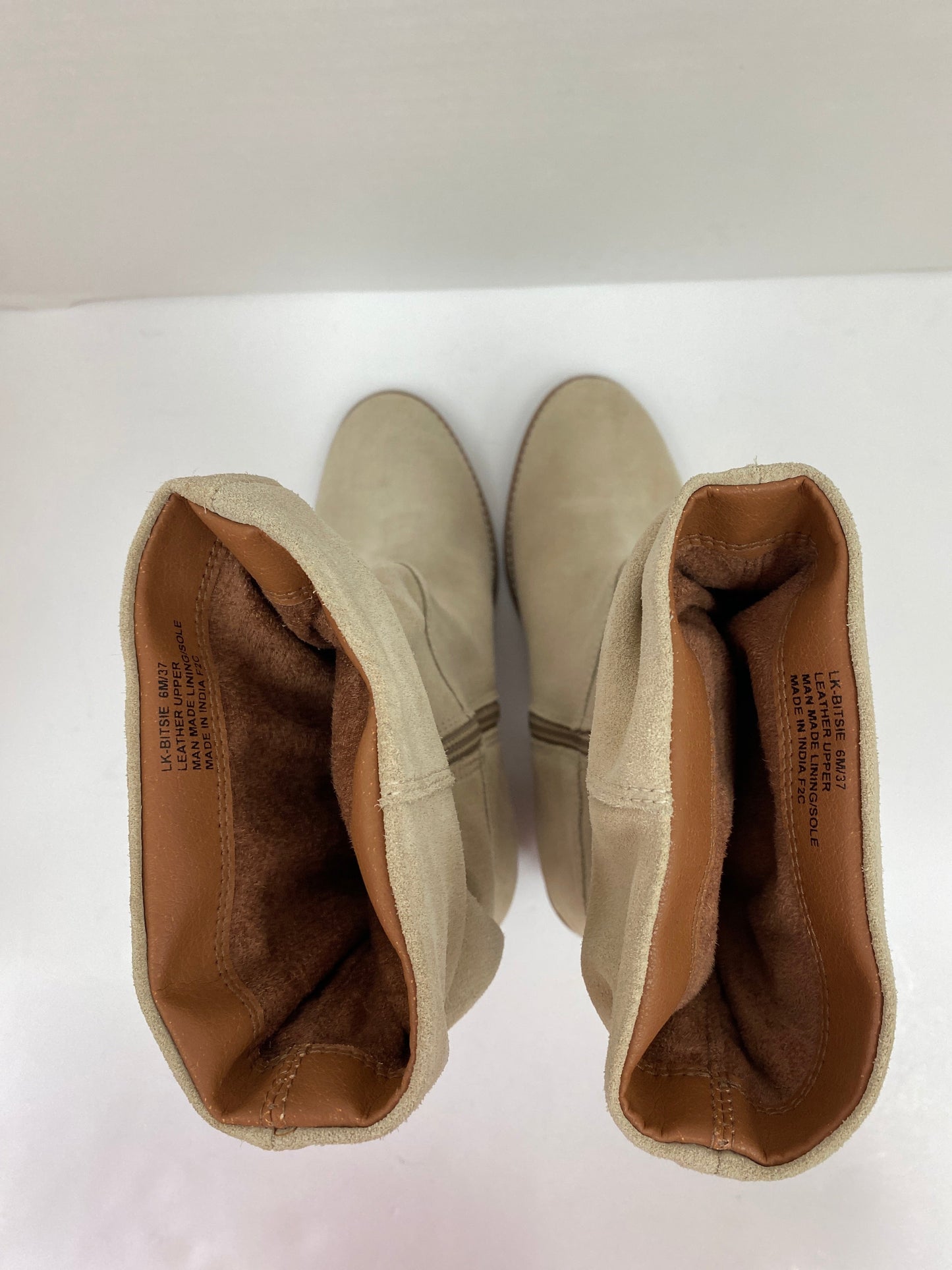 Cream Boots Mid-calf Heels Lucky Brand, Size 6