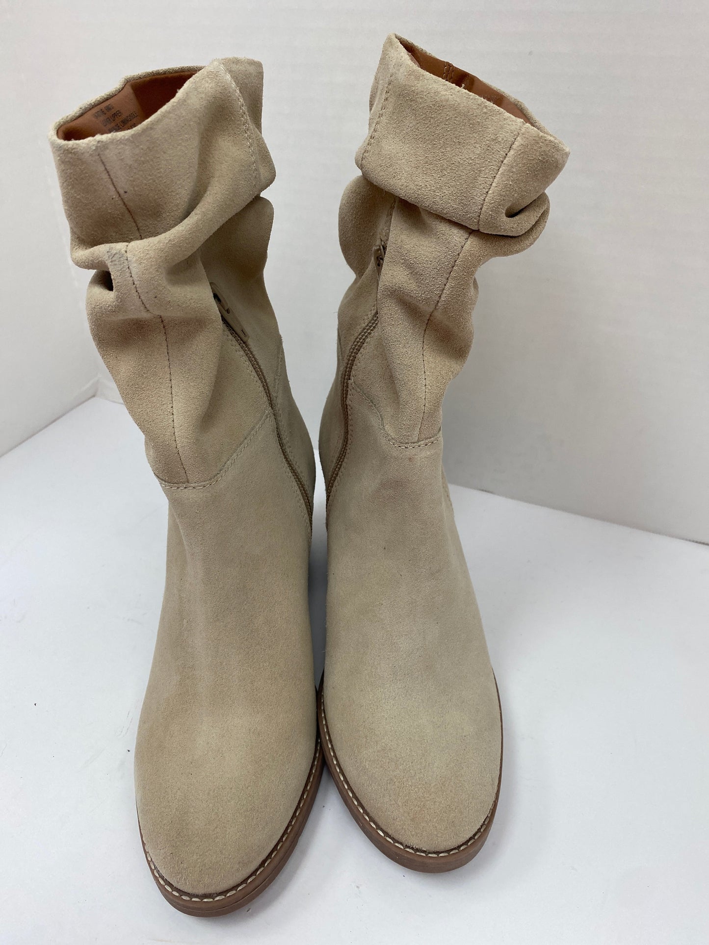 Cream Boots Mid-calf Heels Lucky Brand, Size 6