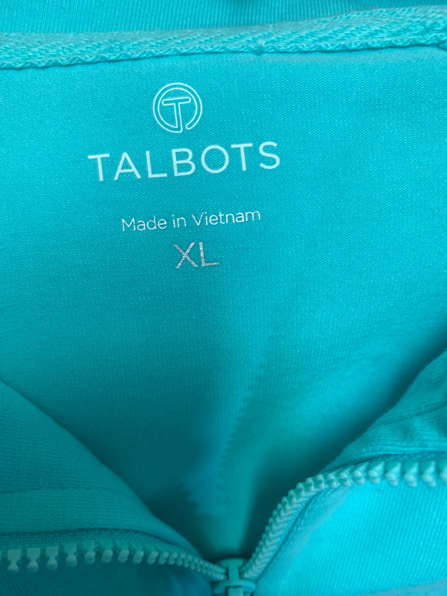 Athletic Jacket By Talbots In Teal, Size: Xl