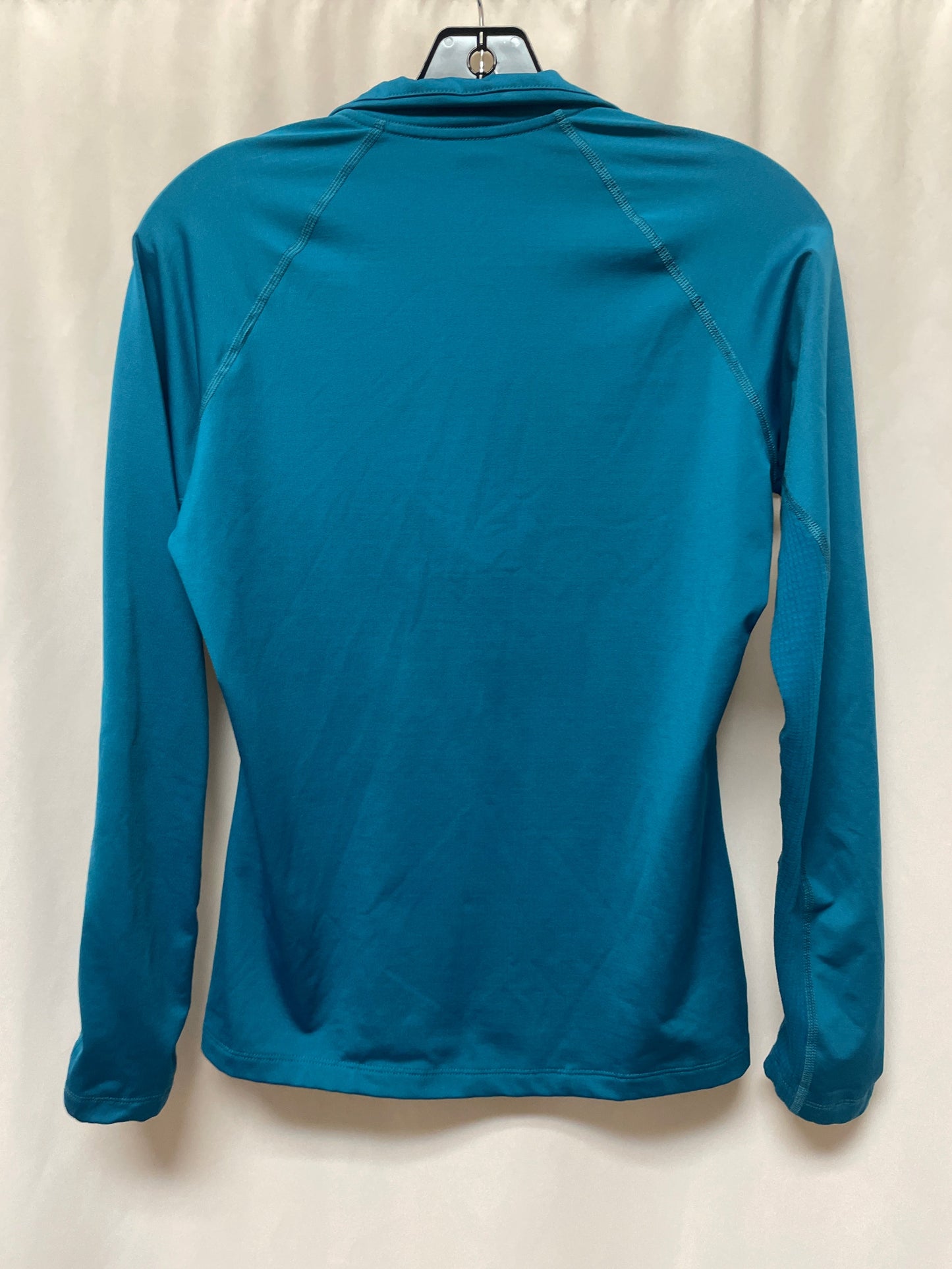 Athletic Top Long Sleeve Collar By Nike In Teal, Size: S