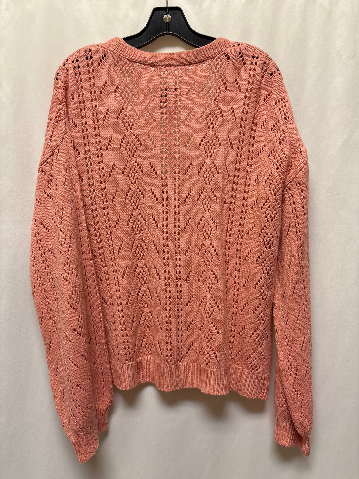 Cardigan By Clothes Mentor In Pink, Size: Xl