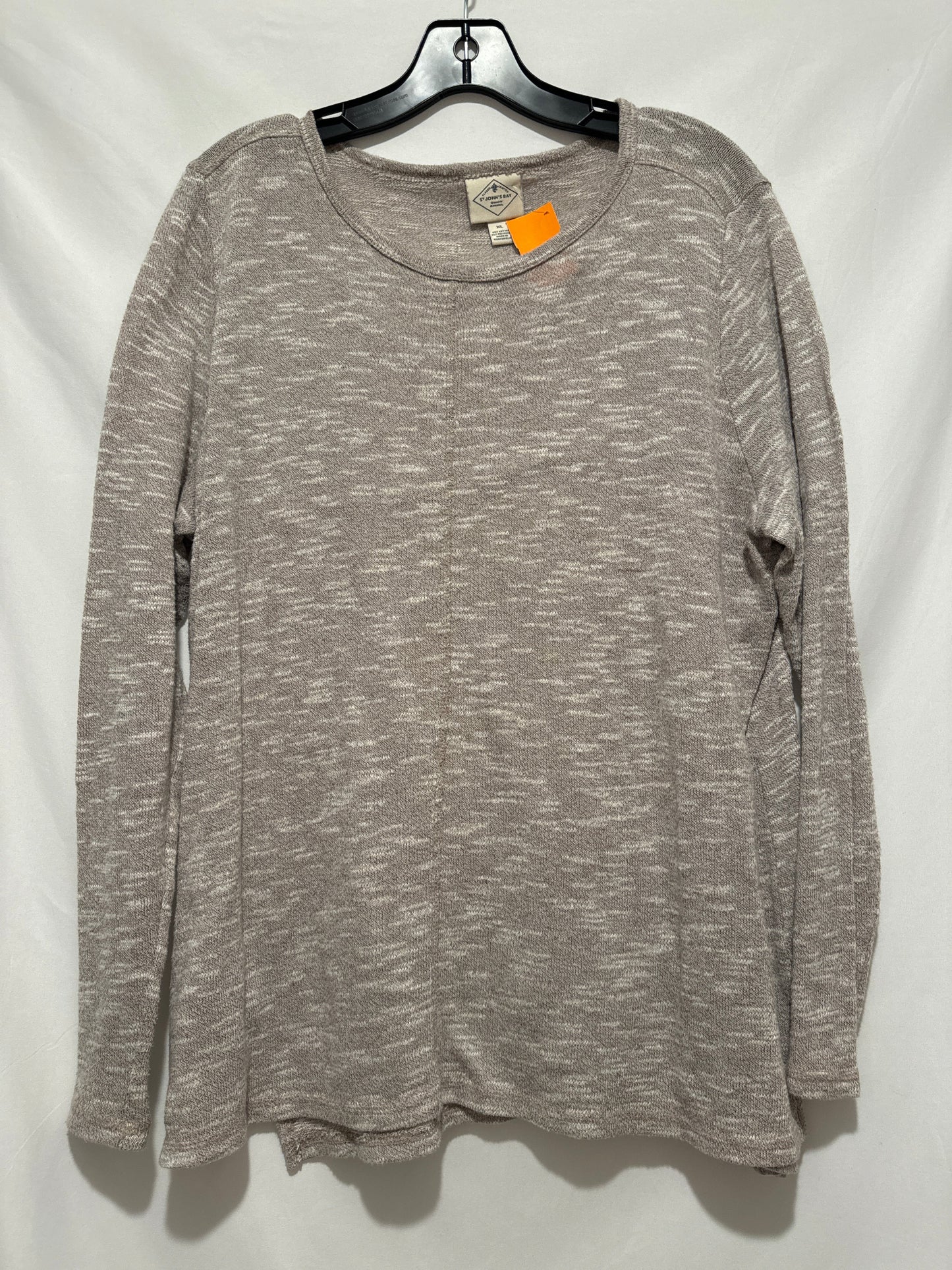 Top Long Sleeve By St Johns Bay In Taupe, Size: Xl