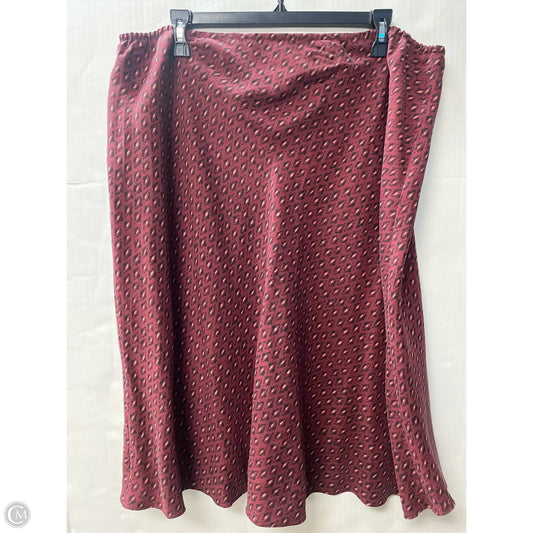 Skirt Midi By New York And Co In Maroon, Size: Xl