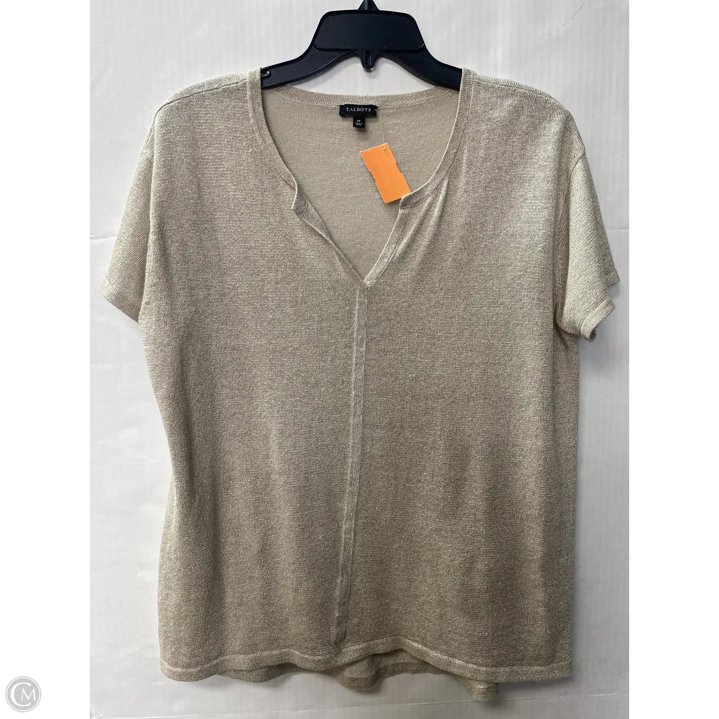 Top Short Sleeve By Talbots In Gold, Size: M