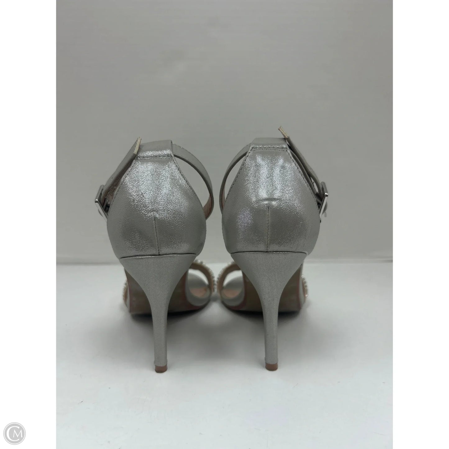 Shoes Heels Stiletto By Betsey Johnson In Silver, Size: 7