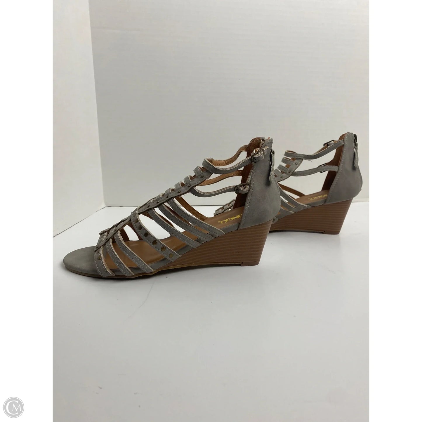 Sandals Heels Block By Bongo In Grey, Size: 6.5