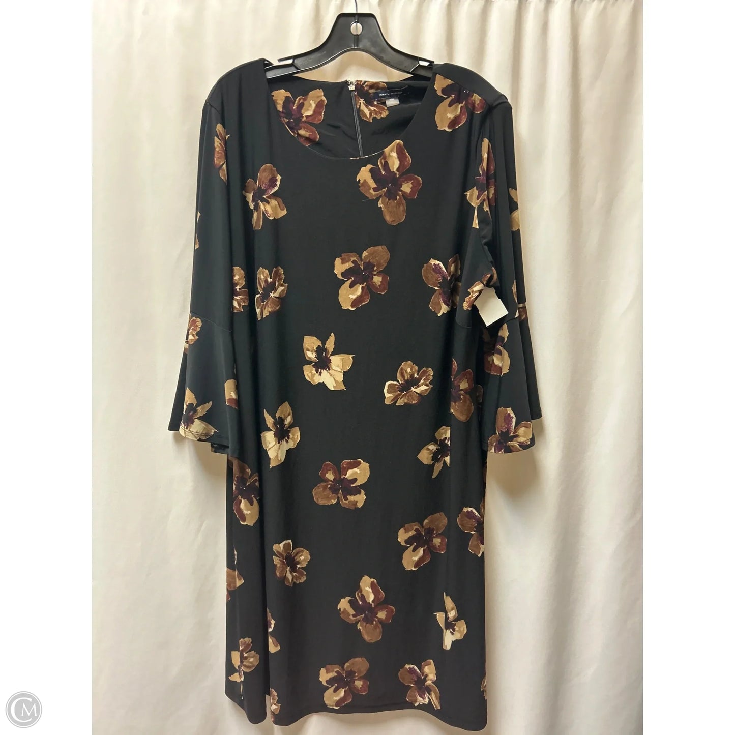 Dress Casual Midi By Tommy Hilfiger In Black, Size: 2x