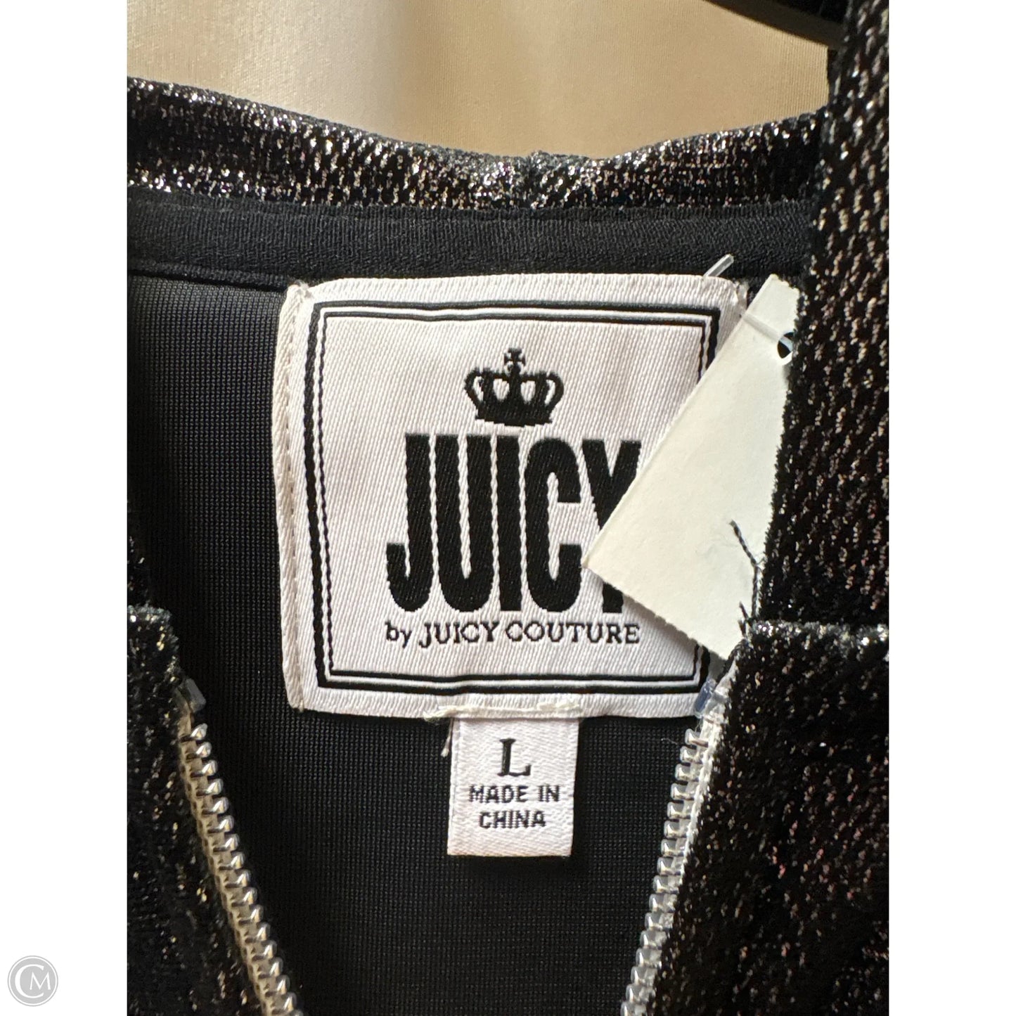 Sweatshirt Hoodie By Juicy Couture In Silver, Size: Xl