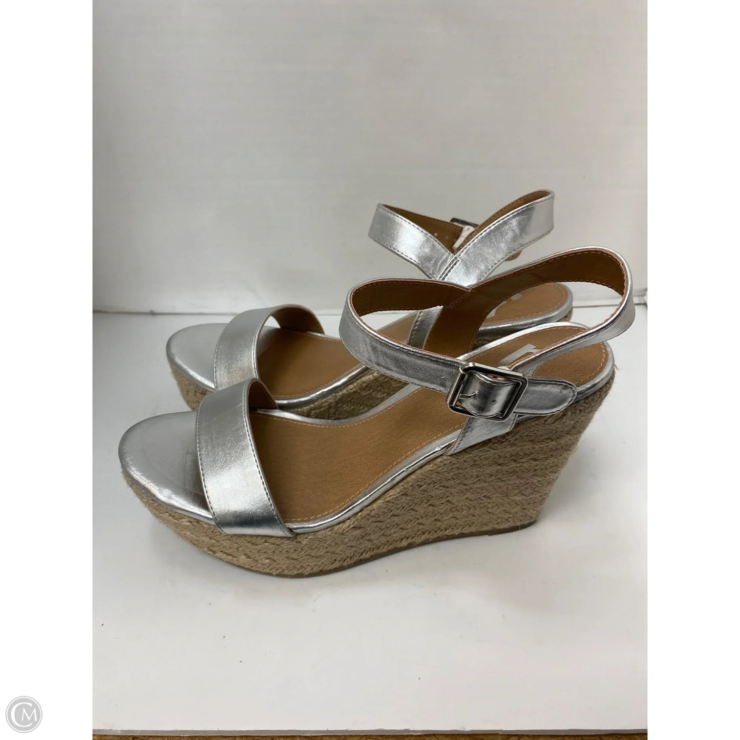 Sandals Heels Block By Report In Silver, Size: 9.5