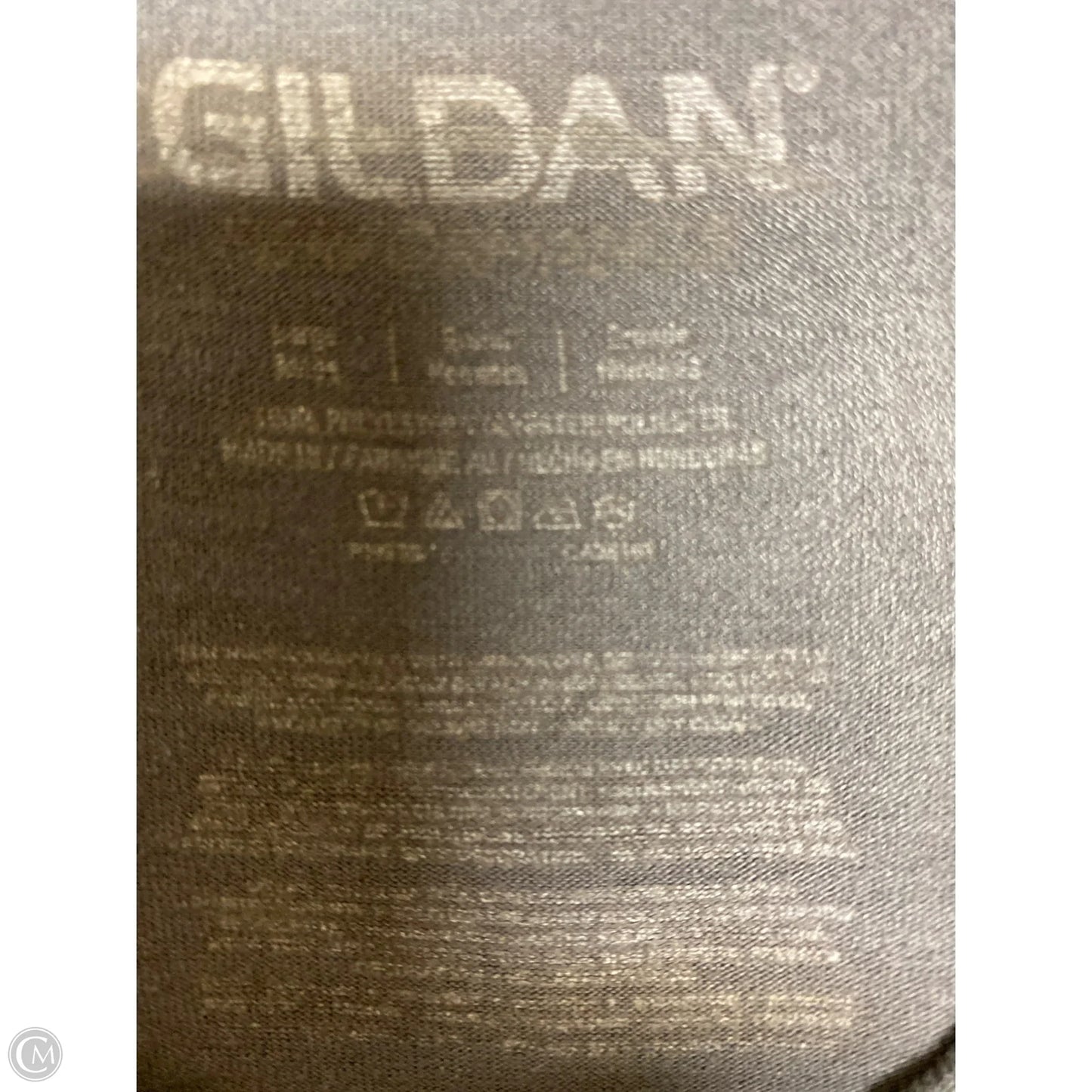 Top Short Sleeve By Gildan In Grey, Size: M