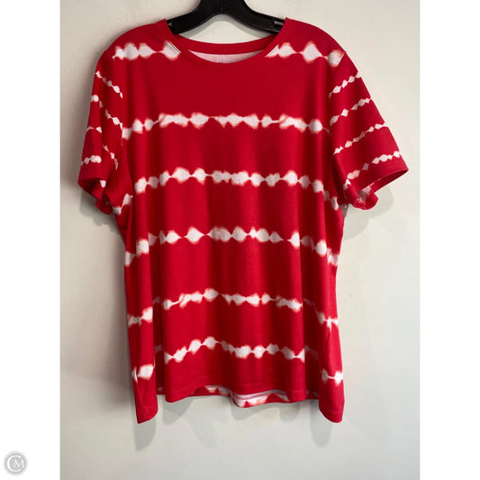 Top Short Sleeve By Kim Rogers In Red, Size: Xl