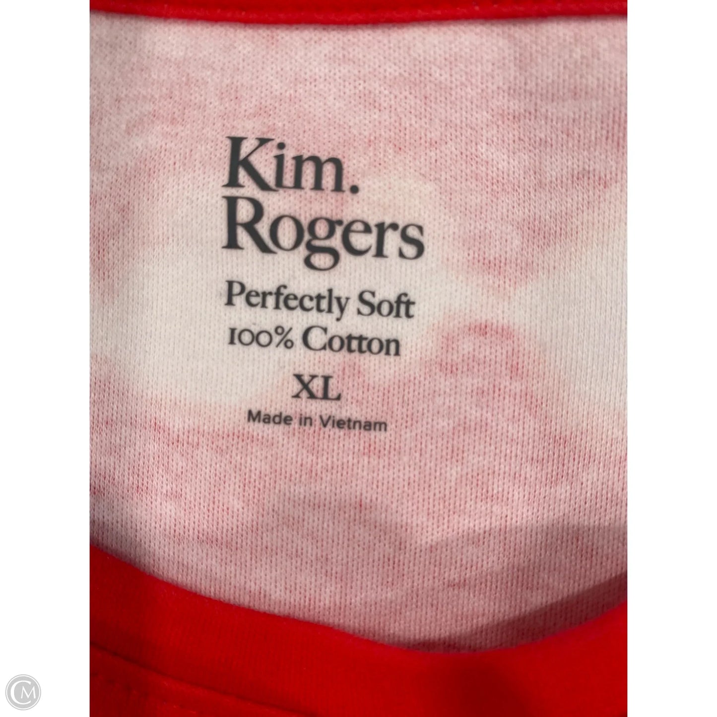 Top Short Sleeve By Kim Rogers In Red, Size: Xl