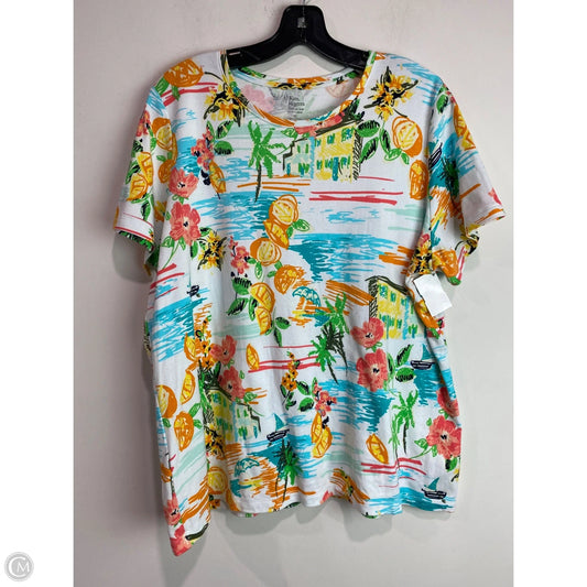 Top Short Sleeve By Kim Rogers In Yellow, Size: Xl