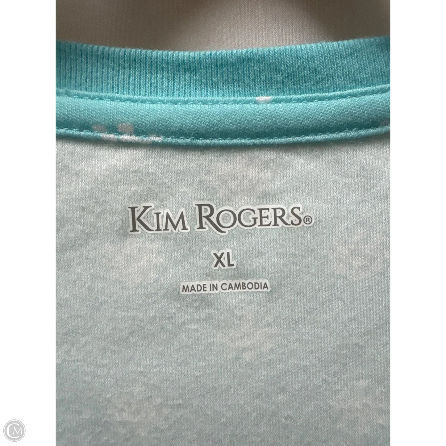 Top Short Sleeve By Kim Rogers In Blue, Size: Xl