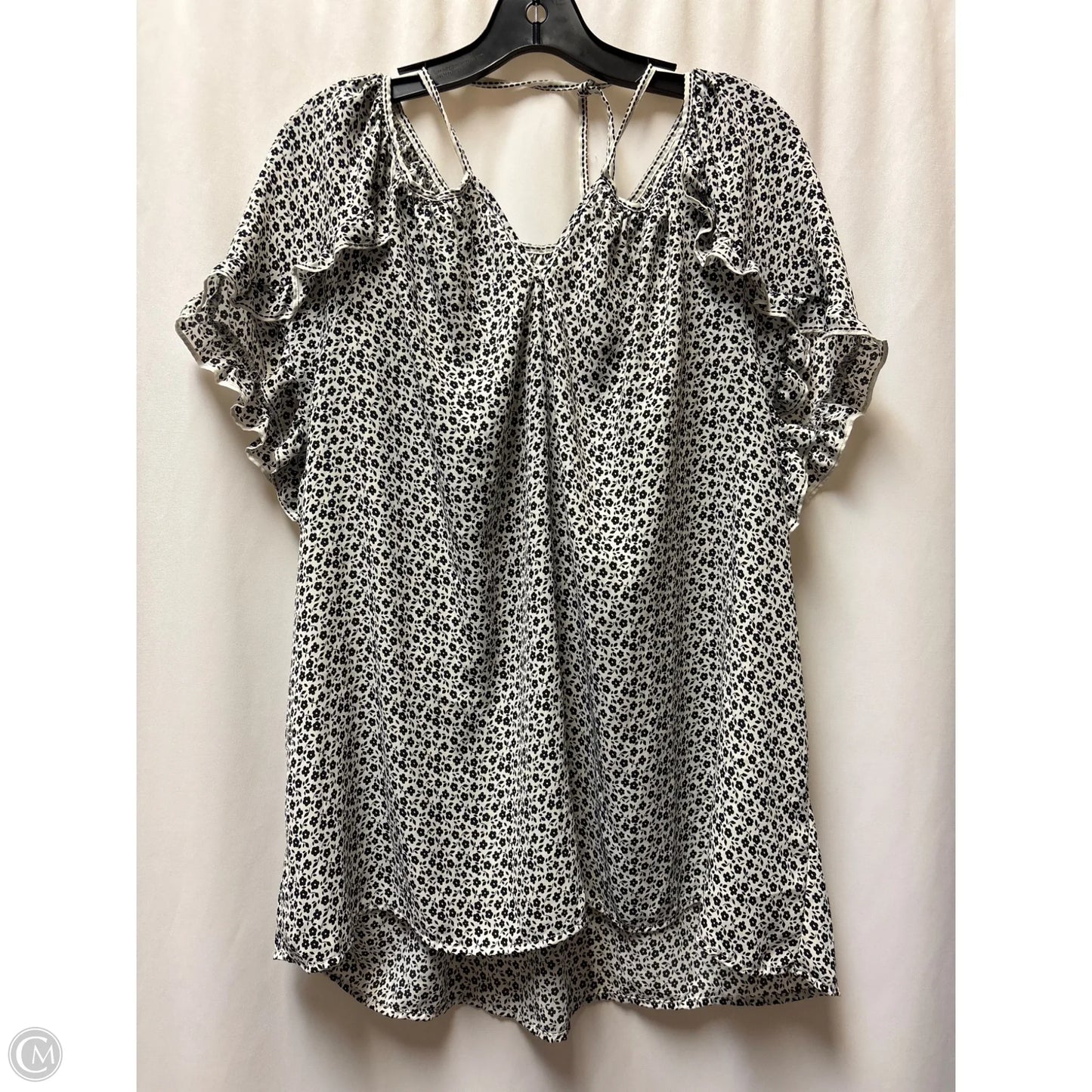 Top Short Sleeve By Max Studio In Navy, Size: 2x