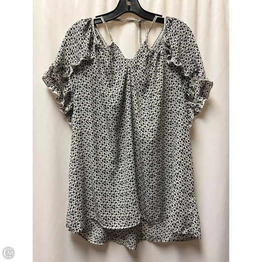 Top Short Sleeve By Max Studio In Navy, Size: 2x