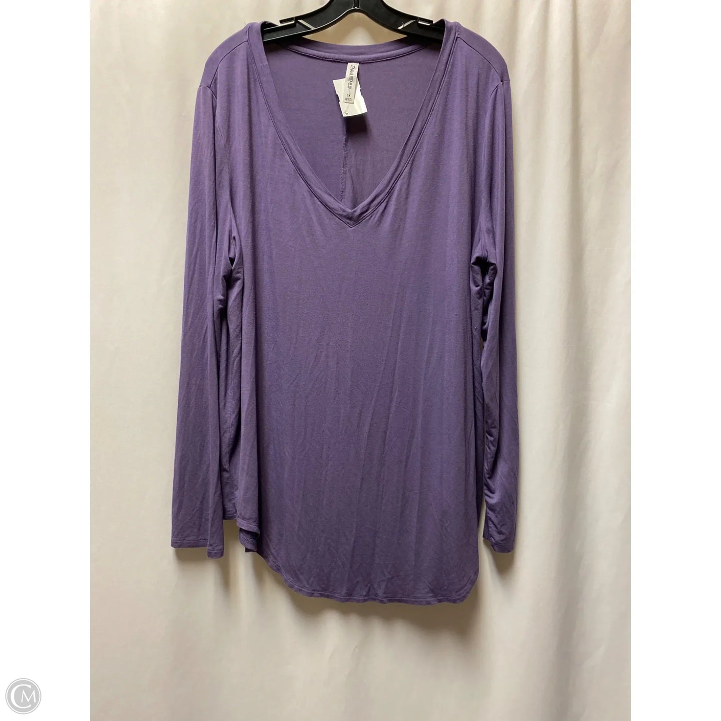 Top Long Sleeve By Zenana Outfitters In Purple, Size: 3x