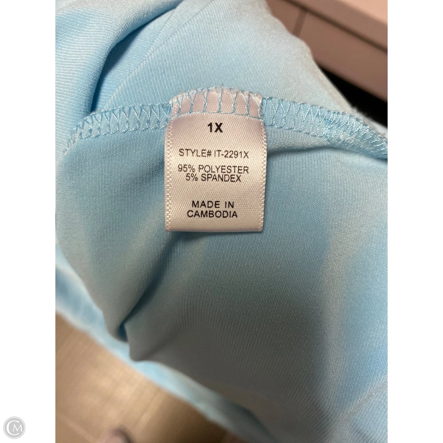 Top Short Sleeve By Zenana Outfitters In Blue, Size: 1x