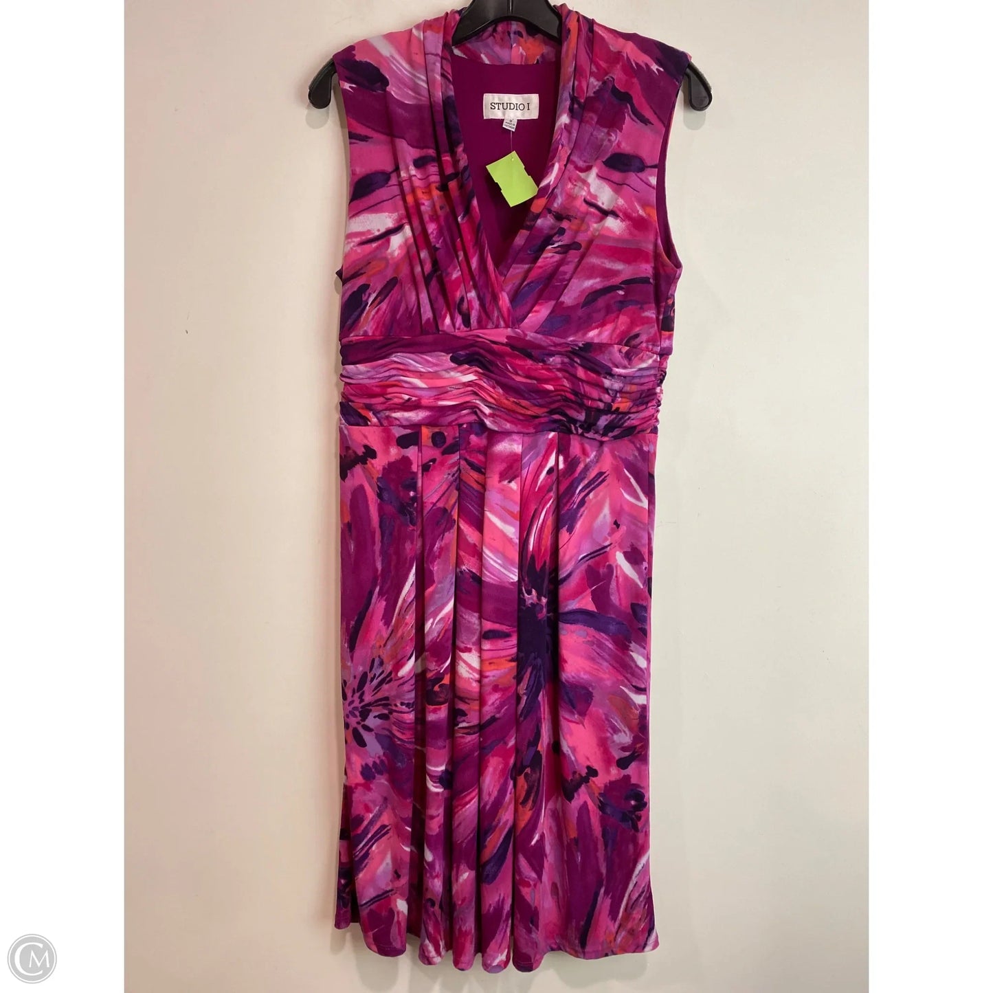 Dress Casual Midi By Studio 1 In Pink, Size: M
