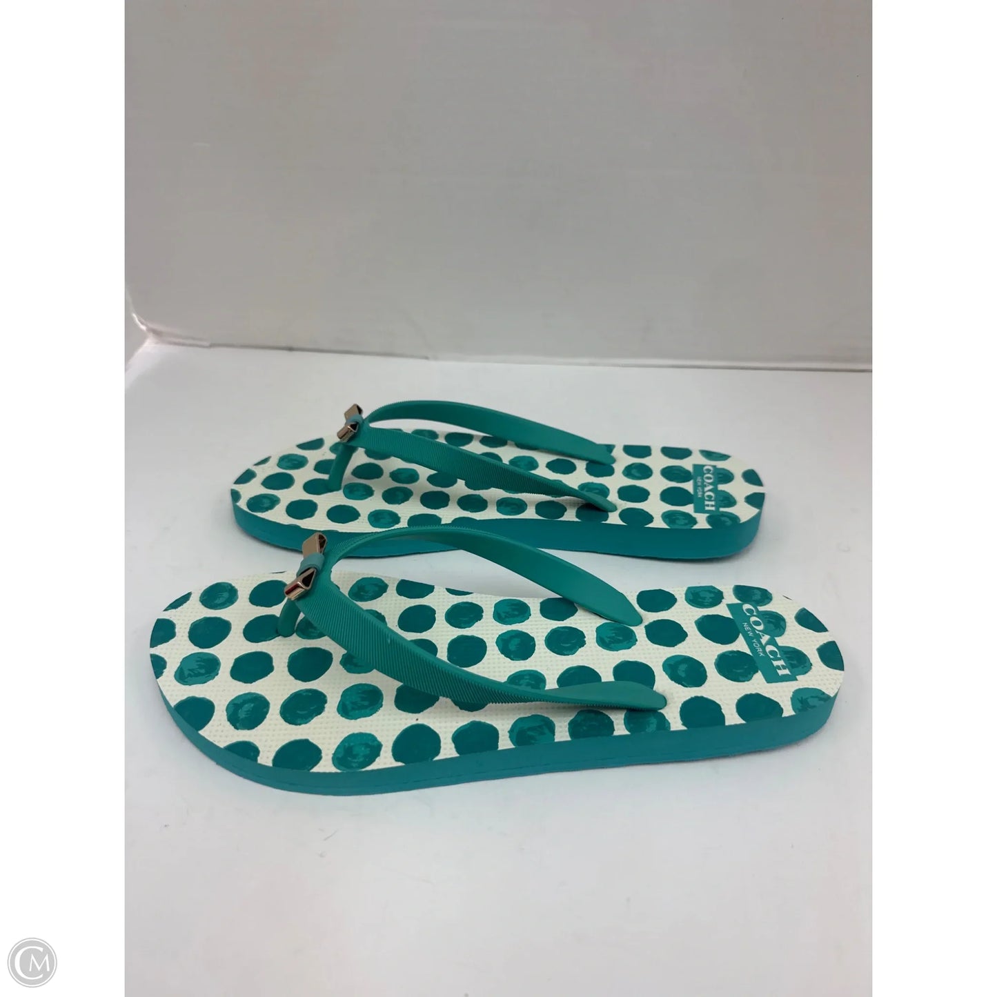 Sandals Designer By Coach In Aqua, Size: 9