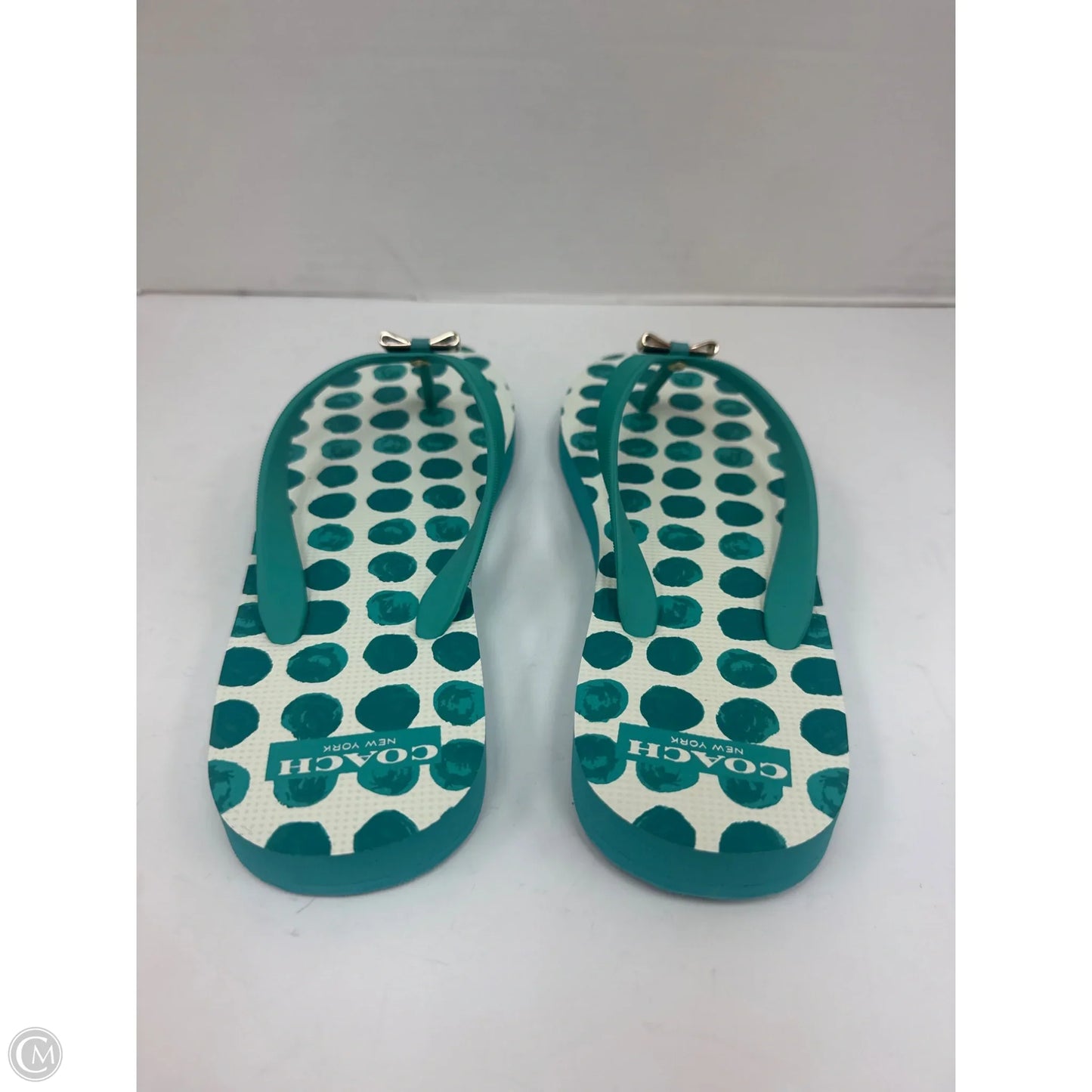 Sandals Designer By Coach In Aqua, Size: 9