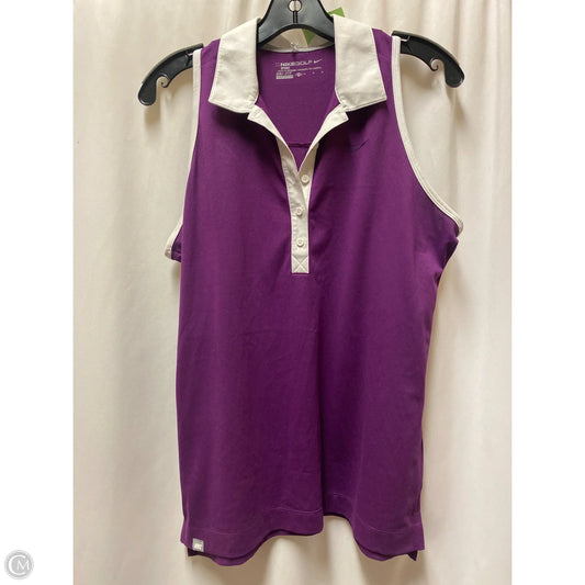 Athletic Top Short Sleeve By Nike In Purple, Size: M
